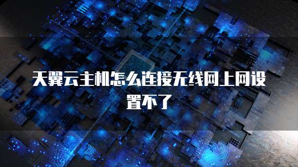 天翼云主机怎么连接无线网上网设置不了