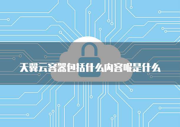 天翼云容器包括什么内容呢是什么