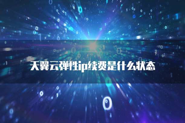 天翼云弹性ip续费是什么状态