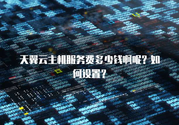 天翼云主机服务费多少钱啊呢?如何设置?