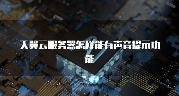 天翼云服务器怎样能有声音提示功能
