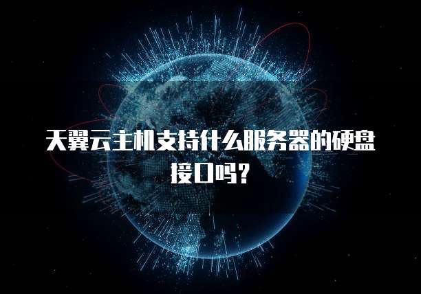 天翼云主机支持什么服务器的硬盘接口吗?