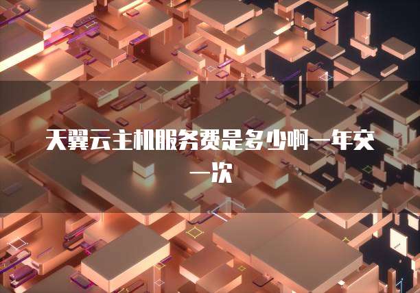 天翼云主机服务费是多少啊一年交一次