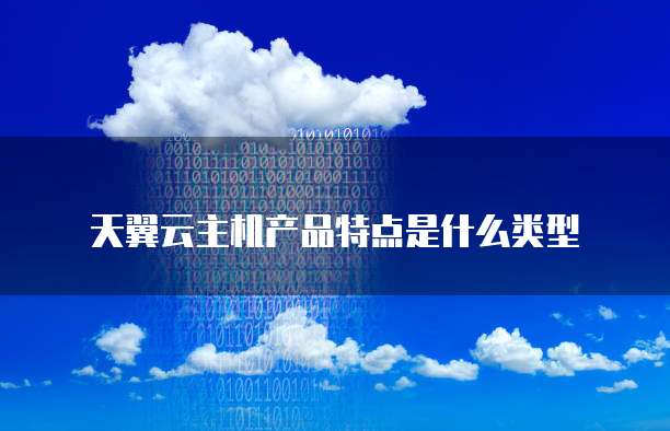 天翼云主机产品特点是什么类型