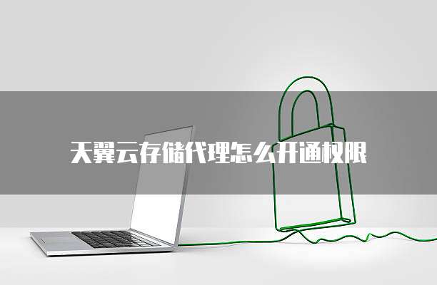 天翼云存储代理怎么开通权限
