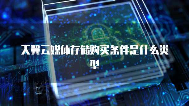天翼云媒体存储购买条件是什么类型