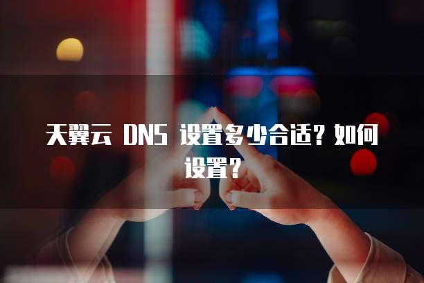 天翼云 DNS 设置多少合适?如何设置?