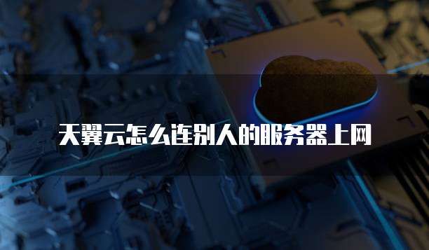 天翼云怎么连别人的服务器上网