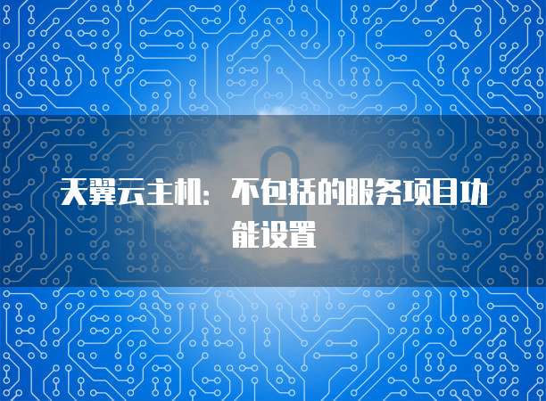 天翼云主机:不包括的服务项目功能设置