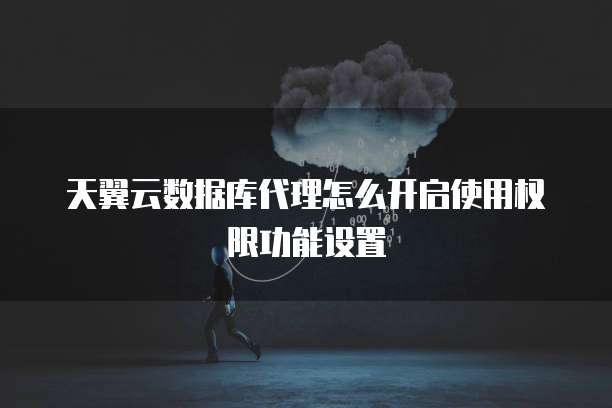 天翼云数据库代理怎么开启使用权限功能设置