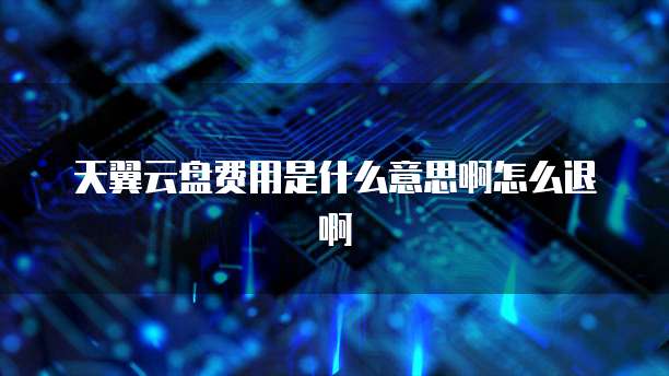 天翼云盘费用是什么意思啊怎么退啊
