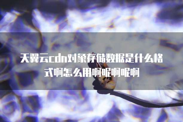 天翼云cdn对象存储数据是什么格式啊怎么用啊呢啊呢啊