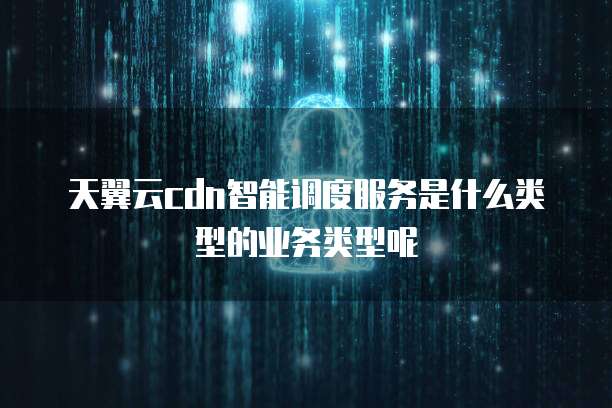 天翼云cdn智能调度服务是什么类型的业务类型呢