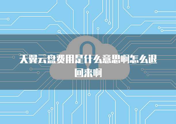 天翼云盘费用是什么意思啊怎么退回来啊