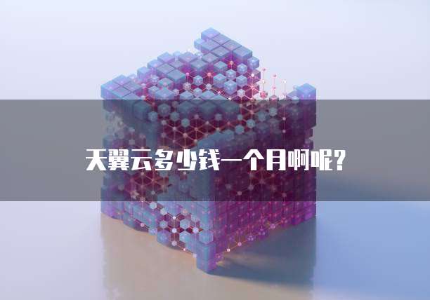 天翼云多少钱一个月啊呢?