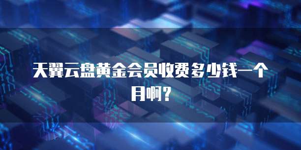 天翼云盘黄金会员收费多少钱一个月啊?