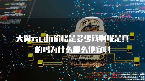 天翼云cdn价格是多少钱啊呢是真的吗为什么那么便宜啊