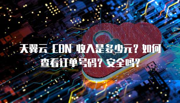 天翼云 CDN 收入是多少元?如何查看订单号码?安全吗?