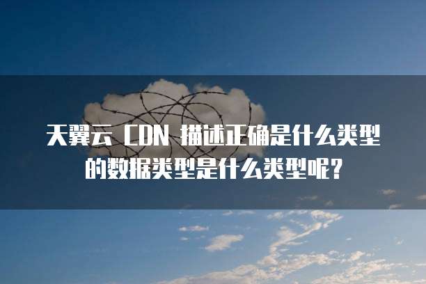 天翼云 CDN 描述正确是什么类型的数据类型是什么类型呢?