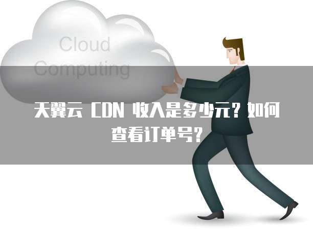 天翼云 CDN 收入是多少元？如何查看订单号？