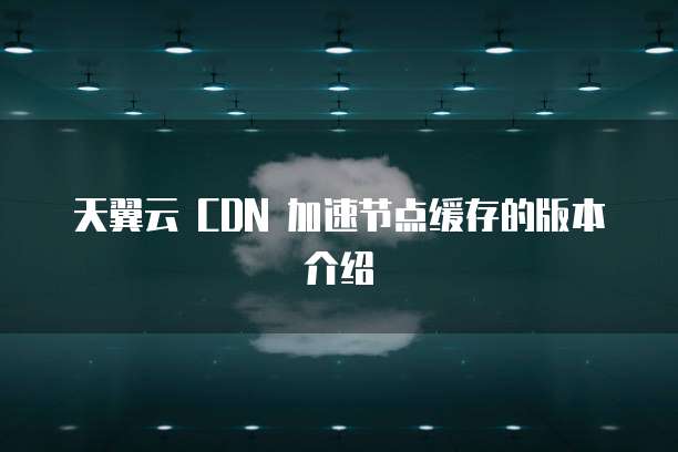 天翼云 CDN 加速节点缓存的版本介绍