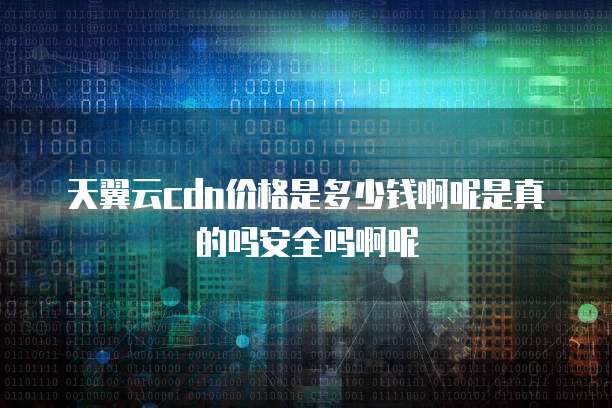 天翼云cdn价格是多少钱啊呢是真的吗安全吗啊呢
