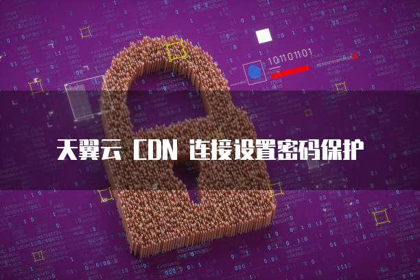 天翼云 CDN 连接设置密码保护