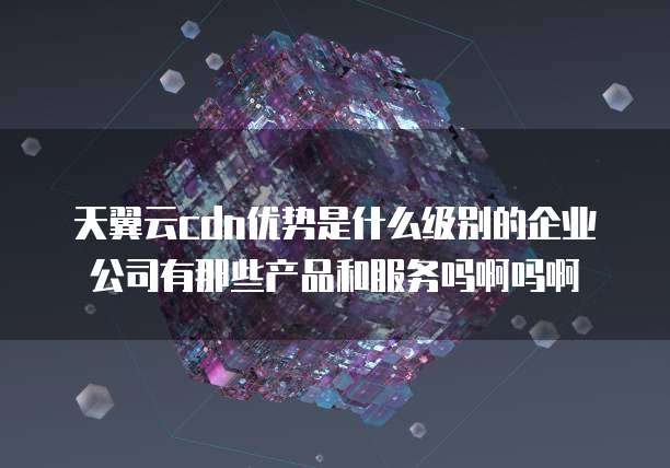 天翼云cdn优势是什么级别的企业公司有那些产品和服务吗啊吗啊