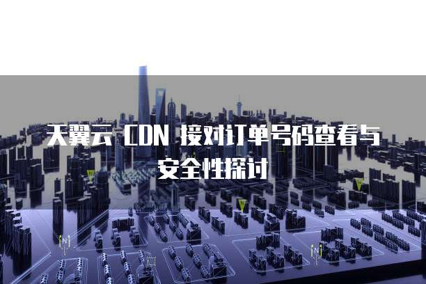 天翼云 CDN 接对订单号码查看与安全性探讨