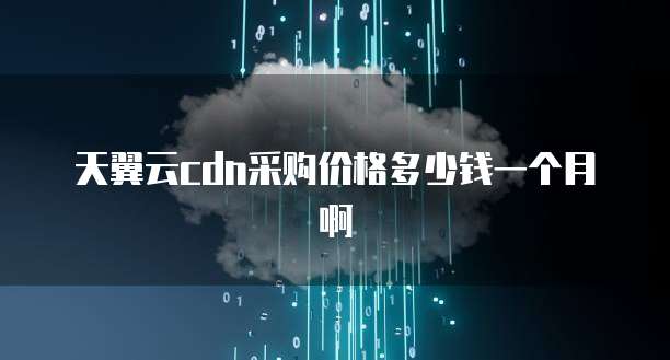 天翼云cdn采购价格多少钱一个月啊