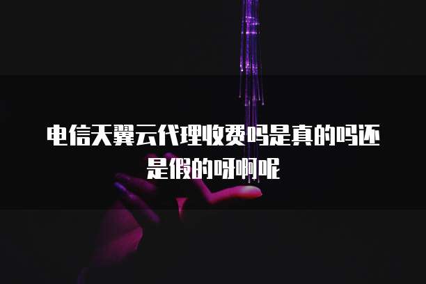 电信天翼云代理收费吗是真的吗还是假的呀啊呢