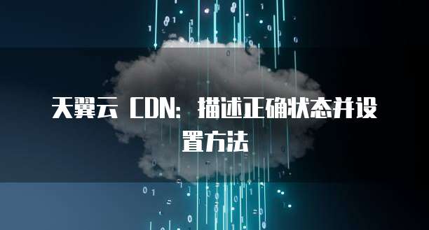 天翼云 CDN:描述正确状态并设置方法