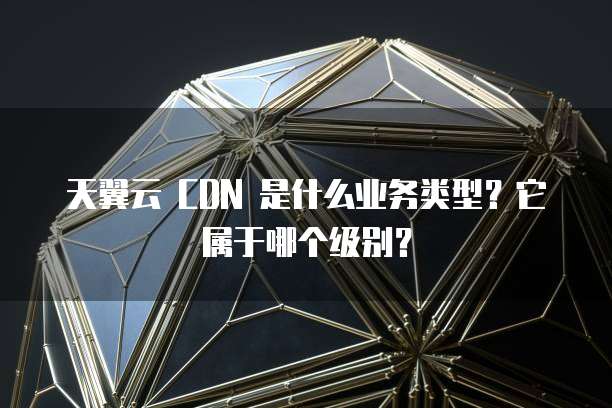 天翼云 CDN 是什么业务类型?它属于哪个级别?