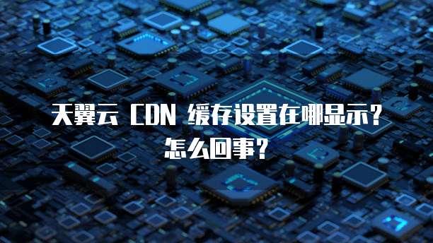 天翼云 CDN 缓存设置在哪显示?怎么回事?