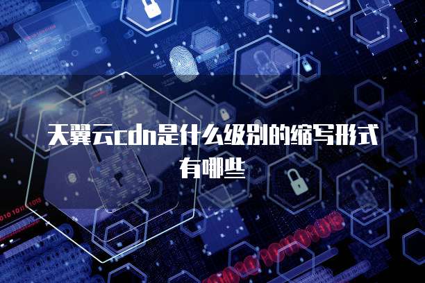天翼云cdn是什么级别的缩写形式有哪些