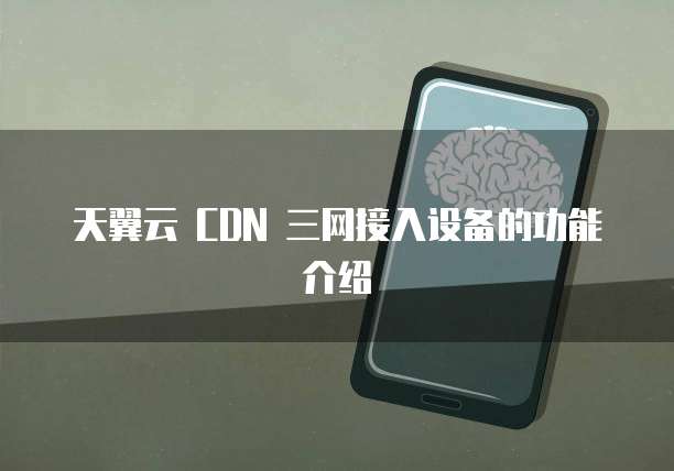天翼云 CDN 三网接入设备的功能介绍