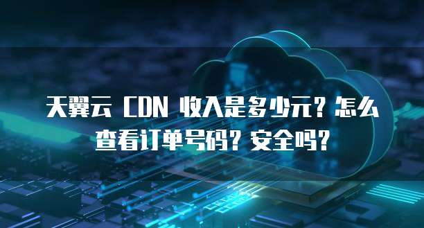 天翼云 CDN 收入是多少元？怎么查看订单号码？安全吗？