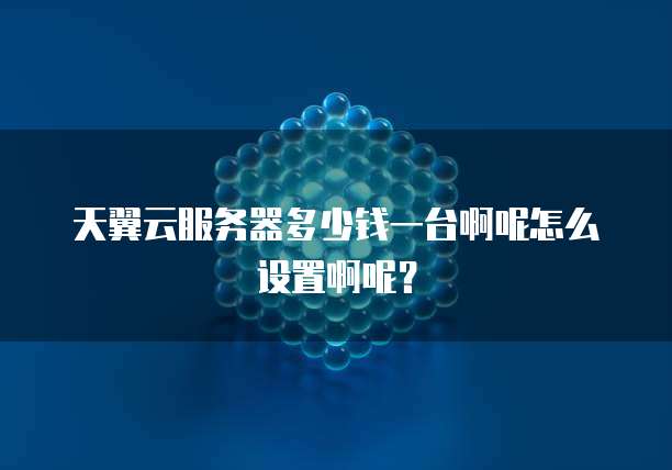 天翼云服务器多少钱一台啊呢怎么设置啊呢?