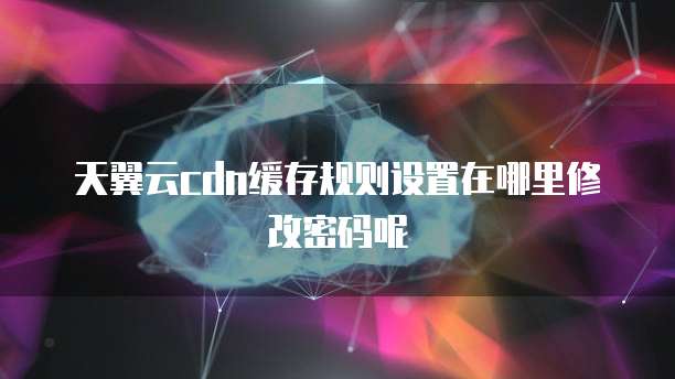 天翼云cdn缓存规则设置在哪里修改密码呢