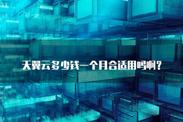 天翼云多少钱一个月合适用吗啊?