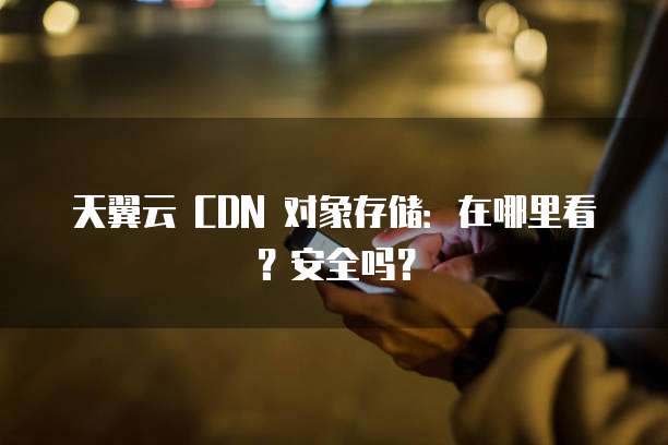 天翼云 CDN 对象存储:在哪里看?安全吗?