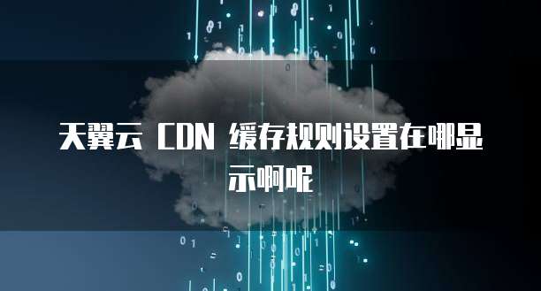 天翼云 CDN 缓存规则设置在哪显示啊呢