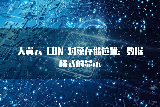 天翼云 CDN 对象存储位置:数据格式的显示