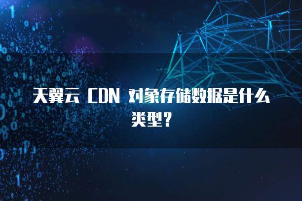 天翼云 CDN 对象存储数据是什么类型？
