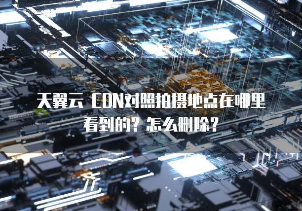 天翼云 CDN对照拍摄地点在哪里看到的?怎么删除?