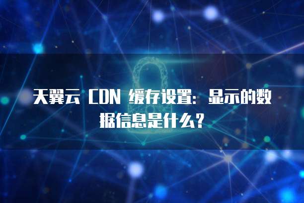 天翼云 CDN 缓存设置:显示的数据信息是什么?