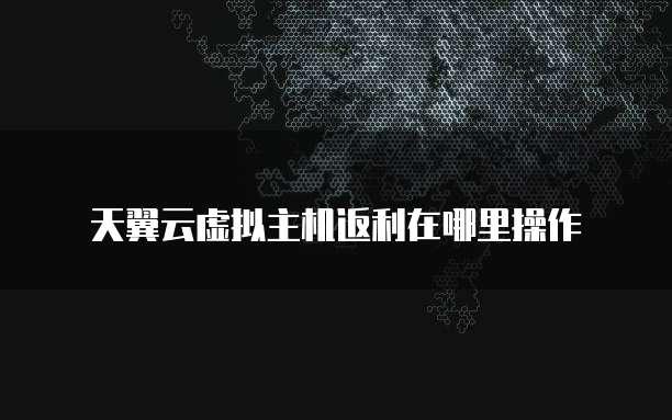 天翼云虚拟主机返利在哪里操作