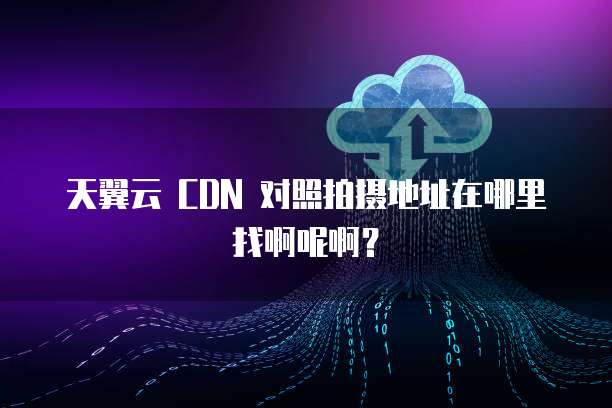 天翼云 CDN 对照拍摄地址在哪里找啊呢啊?