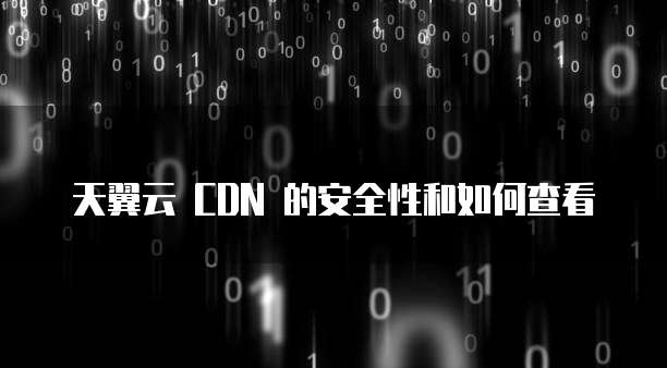 天翼云 CDN 的安全性和如何查看