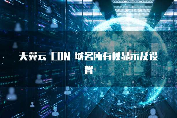 天翼云 CDN 域名所有权显示及设置